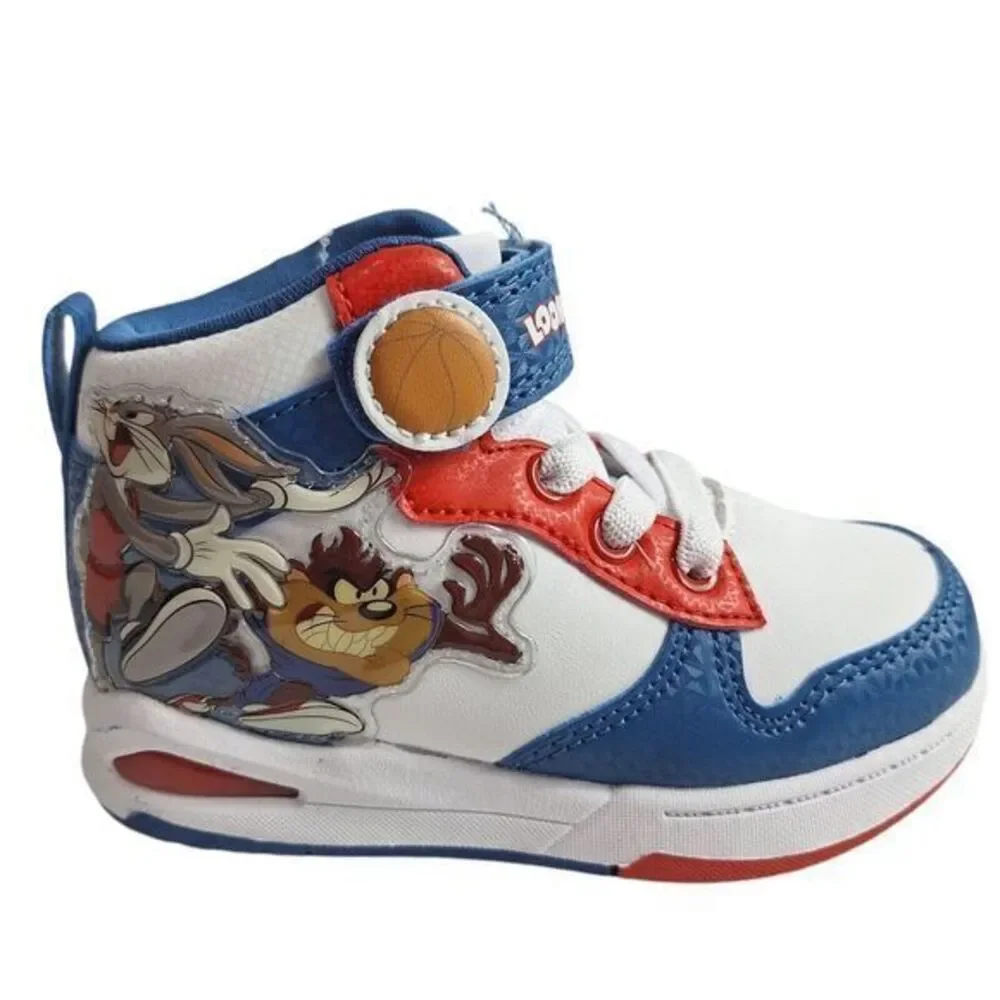 Looney Tunes High Top Shoes Size 9 (17cm) Little Kids Bugs‎ Bunny Daffy Duck New